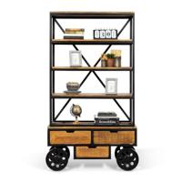 Wandkast Noxx (hoog) | Lichtbruin Zwart Bruin