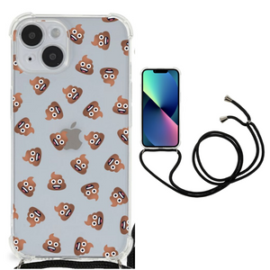 Doorzichtige Silicone Hoesje voor iPhone 14 Poep Emojis