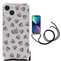 Doorzichtige Silicone Hoesje voor iPhone 14 Poep Emojis - thumbnail