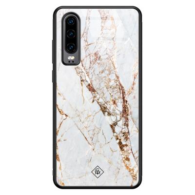 Huawei P30 glazen hardcase - Marmer goud