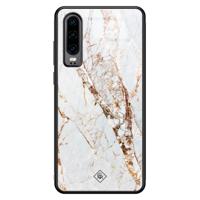 Huawei P30 glazen hardcase - Marmer goud