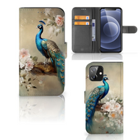 Telefoonhoesje met Pasjes voor iPhone 12 | 12 Pro (6.1") Vintage Pauwen - thumbnail