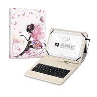 SUBBLIM Tabletbeschermhoes met micro-USB-toetsenbord, Spaans toetsenbord, van 10,1 inch tot 11 inch, magneetsluiting, USB C, compatibel met Android-apparaten (Hadas)