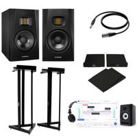 Adam T5V (2x) + statieven + monitorkalibratie + pads + kabels