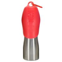 KONG H2O roestvrij staal hond waterfles & huisdier reizen kom, 25 oz - rood