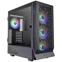 Thermaltake CA-1X5-00M1WN-00 Midi-tower Gaming-behuizing Zwart 4 voorgeïnstalleerde LED-ventilators, Zijvenster