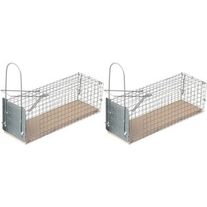 2x Diervriendelijke/humane anti ratten vallen/klemmen 28 cm   -