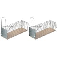 2x Diervriendelijke/humane anti ratten vallen/klemmen 28 cm   -