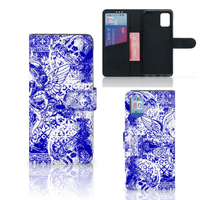 Telefoonhoesje met Naam Samsung Galaxy A31 Angel Skull Blauw