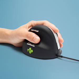 R-GO Tools RGOHELE Ergonomische muis USB Maat: M Optisch Zwart, Zilver 4 Toetsen 1750 dpi Ergonomisch