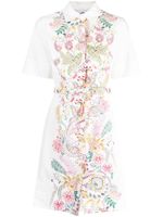 Evi Grintela robe-chemise courte Neda à fleurs - Blanc - thumbnail