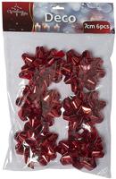 Christmas Gifts cadeauversiering 7 cm rood 6 stuks