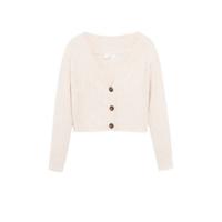 Mango gebreid vest met textuur ecru