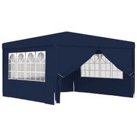 Partytent met zijwanden professioneel 90 g/m 4x4 m blauw