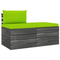 vidaXL 2-delige Loungeset met kussens pallet massief grenenhout