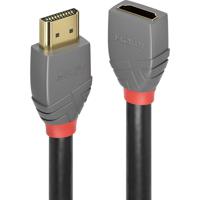 LINDY 36478 HDMI-kabel HDMI Verlengkabel HDMI-A-stekker, HDMI-A-bus 3.00 m Antraciet, Zwart, Rood 4K UHD, Vergulde steekcontacten