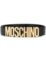 Moschino ceinture à plaque logo - Noir