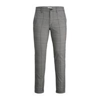 JACK & JONES JEANS INTELLIGENCE geruite slim fit pantalon JJIMARCO JJSTUART zwart/wit