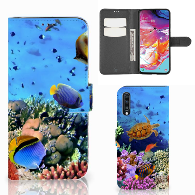 Samsung Galaxy A70 Telefoonhoesje met Pasjes Vissen Samsung Galaxy A70 Telefoonhoesje met Pasjes Vissen