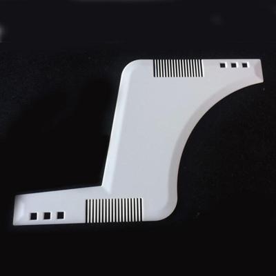 Dubbelzijdige baard kam molding sjabloon tool baard shaping styling tool met ingebouwde kam (wit)