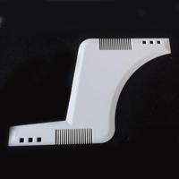 Dubbelzijdige baard kam molding sjabloon tool baard shaping styling tool met ingebouwde kam (wit)