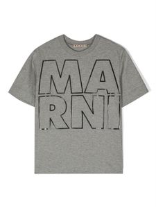 Marni Kids t-shirt à logo en relief - Gris