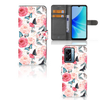 OPPO A77 5G | A57 5G Hoesje Butterfly Roses - thumbnail