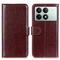 Xiaomi Redmi K70E/Poco X6 Pro Wallet Case met Magnetische Sluiting - Bruin - thumbnail