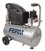 Ferm CRM1045 Compressor - 1,5 PK - 24 liter - Olie - Max. 8 bar - inclusief 1/4 inch Universele koppeling en 2 manometers, 1,5 cv 24 l 1100 w, meerkleurig