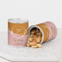 Blikje pinda's trouwbedankje abstract garden