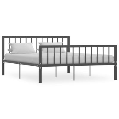 vidaXL Bedframe metaal grijs 160x200 cm