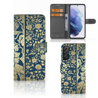 Samsung Galaxy S22 Plus Hoesje Beige Flowers - thumbnail