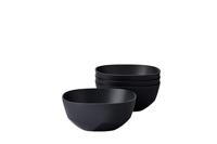 Mepal - Serveerschaal 4 stuks Silueta - Vaatwasmachine- en magnetronbestendig - Saladeschaal - Tapaskommen - Servies - 750 ml - Nordic black