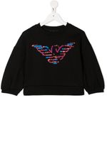 Emporio Armani Kids sweat à logo brodé de sequins - Noir - thumbnail