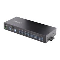 StarTech.com 16-Port Industriële USB Hub met Power Adapter, 5Gbps, Metaal, DIN/Surface/Rack Monteerbaar, Dual-Host Hub/Switch