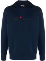 Kiton Hoodie met logoprint - Blauw