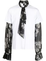 Natasha Zinko floral-print pussy-bow T-shirt - Blanc - thumbnail