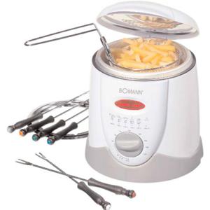 Bomann FFR 1290 Fondue-friteuse 1 l 840 W Met handmatige temperatuursinstelling Wit, Grijs