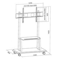 Techly ICA-TR31 flat panel vloer standaard Portable flat panel floor stand Zwart 2,79 m (110 ) - thumbnail