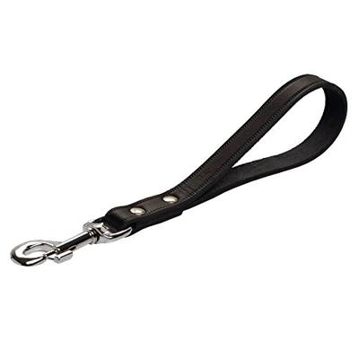 Beeztees hondenriem, kort, leer, zwart, 40 x 1,8 cm