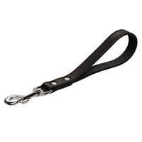 Beeztees hondenriem, kort, leer, zwart, 40 x 1,8 cm