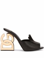 Dolce & Gabbana sandales en cuir à talon sculpté - Noir