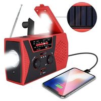 Draagbare noodradio met handslinger, Powerbank en SOS-alarm - rood - thumbnail