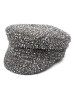 Ruslan Baginskiy casquette gavroche en tweed - Noir - thumbnail