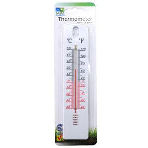 Alma garden binnen/buiten thermometer - plastic - wit - 21 cm   -