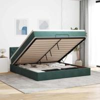 vidaXL Ottoman bed met matras 180x200 cm fluweel donkergroen, bedframe, ottoman bedframe, bedframe met opbergruimte onder het bed