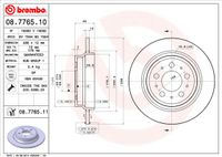 Remschijf BREMBO, Remschijftype: Massief, u.a. für Volvo - thumbnail