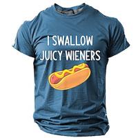 Grappig Hotdog Retro vintage Casual Voor heren 3D-afdrukken T-shirt Straat Casual T-shirt Zwart blauw Groen Korte mouw Strakke ronde hals Overhemd Lente zomer Kleding S M L XL 2XL 3XL Lightinthebox