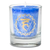 Votief geurkaars in glas - 5e Chakra in Geschenkdoos - thumbnail