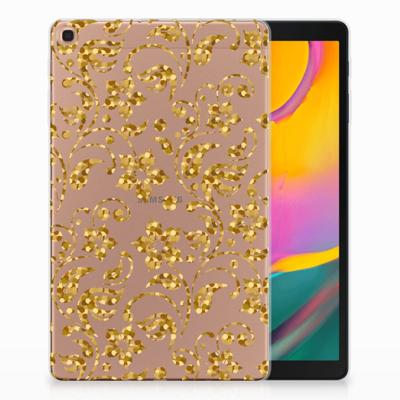 Samsung Galaxy Tab A 10.1 (2019) Siliconen Hoesje Gouden Bloemen Samsung Galaxy Tab A 10.1 (2019) Siliconen Hoesje Gouden Bloemen